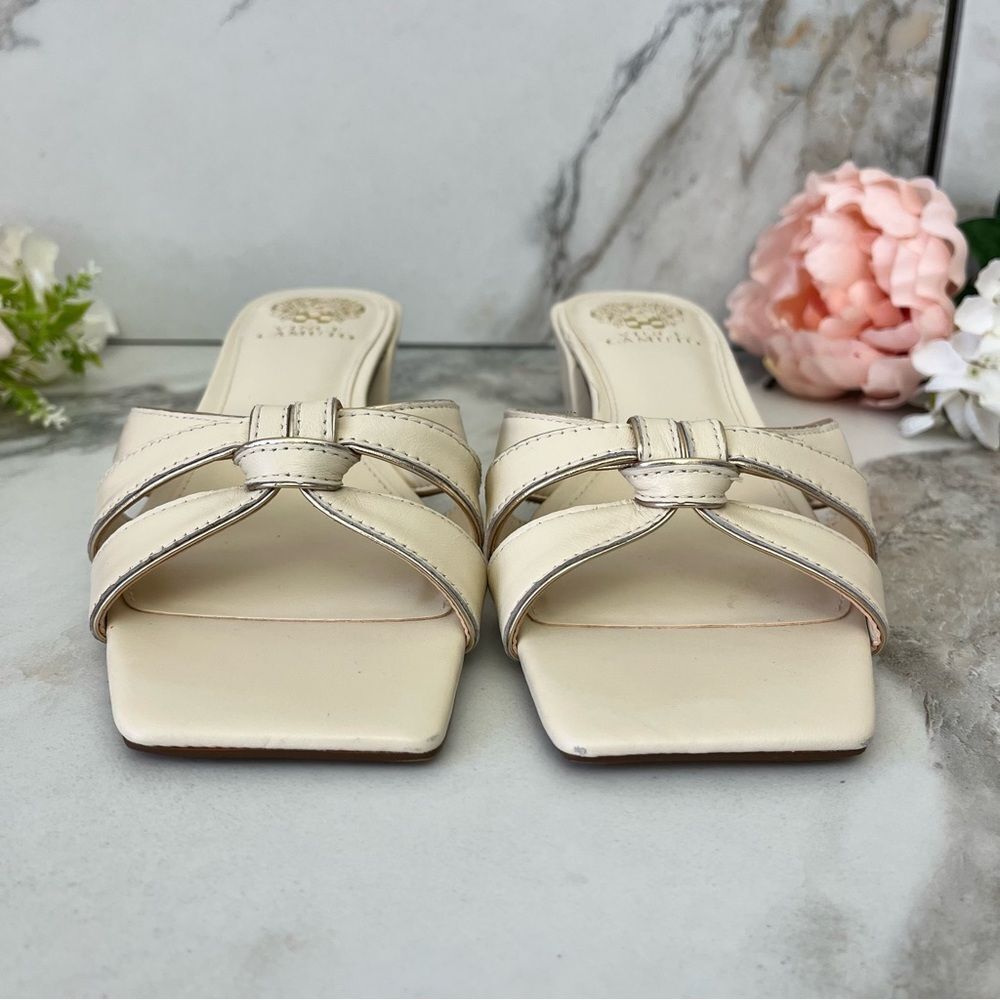 VINCE CAMUTO Selaries Leather Slide Sandal in Warm Vanilla 9.5 NEW - Picture 8 of 16
